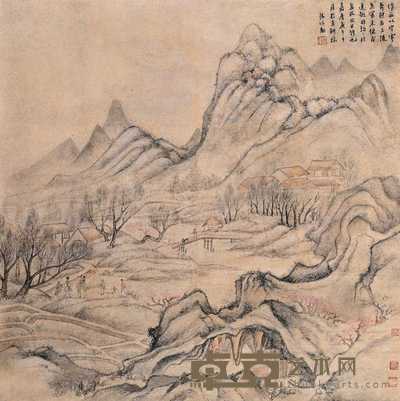 陈鸿寿 庚午（1810年）作 桃花源 立轴 75×75.5cm